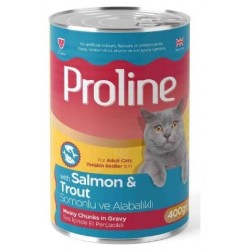 Proline Sos İçinde Parça Somonlu ve Alabalıklı Yetişkin Kedi Konservesi 400gr