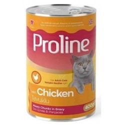 Proline Tavuk Etli Sos İçinde Et Parçalı Kedi Konservesi 400 Gr