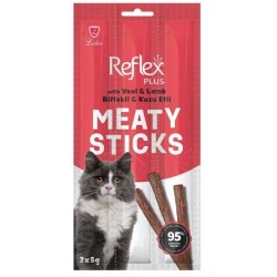 Reflex Plus Biftekli ve Kuzulu Tahılsız Kedi Ödül Çubuğu 3x5gr