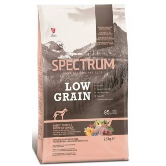 Spectrum Tavşanlı Hindili ve Bal Kabaklı Orta ve Büyük Irk Düşük Tahıllı Yetişkin Köpek Maması 2,5kg Spectrum Tavşanlı Hindili ve Bal Kabaklı Orta ve Büyük Irk Düşük Tahıllı Yetişkin Köpek Maması 2,5kg